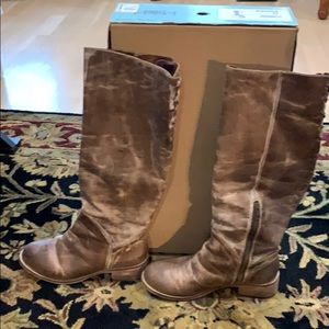 Corral Taupe Lace Tall Top Leather Boot